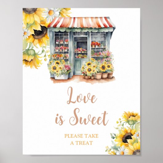 Zonnebloemen Market Vrijgezellenfeest Love is Swee Poster (Voorkant)