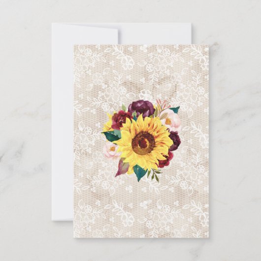 Zonnebloemen Mason Jar Bloemen Bruiloft Save The Date (Achterkant)