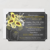 Zonnebloemen Mason Jar Chalkboard Vrijgezellenfees Kaart (Voorkant)