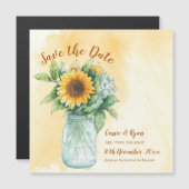 Zonnebloemen Mason Jar Country Wedding Save the Da (Voorkant / Achterkant)