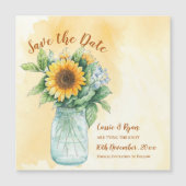 Zonnebloemen Mason Jar Country Wedding Save the Da (Voorkant)