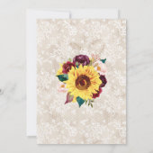 Zonnebloemen Mason Jar Lace Vrijgezellenfeest Kaart (Achterkant)