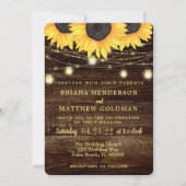 Zonnebloemen Mason Jar Lights Weddenschap Kaart (Voorkant)