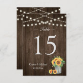 Zonnebloemen Mason Jar String Lights Kaart (Voorkant / Achterkant)