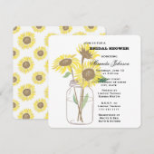 Zonnebloemen Mason Jar Vrijgezellenfeest Kaart (Voorkant / Achterkant)