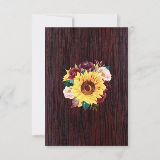 Zonnebloemen Mason Jar Wood Lights Weddenschap Save The Date (Achterkant)