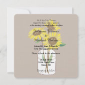 Zonnebloemen Mason Jars Brown bruiloft Kaart (Voorkant)