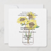 Zonnebloemen Mason Jars Bruiloft Kaart (Voorkant)