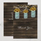 zonnebloemen mason vrijgezellenfeest dank je kaart (Voorkant / Achterkant)