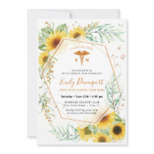Zonnebloemen Medische Logo Invitation Greenery