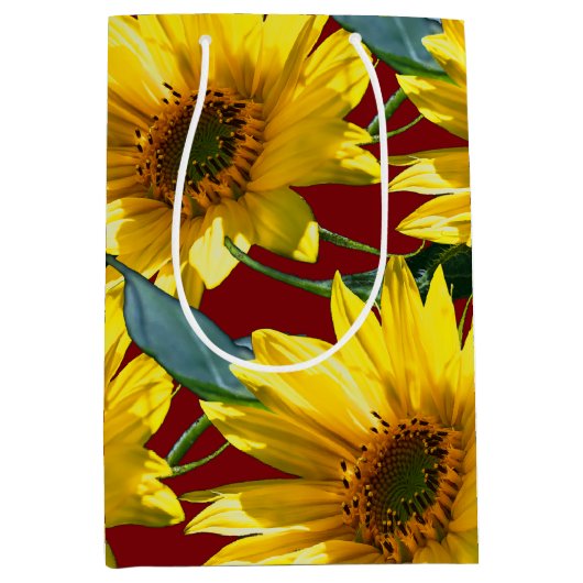 Zonnebloemen Medium Cadeauzakje (Voorkant)