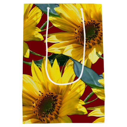 Zonnebloemen Medium Cadeauzakje (Achterkant)