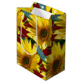 Zonnebloemen Medium Cadeauzakje (Achterkant Gekanteld)