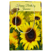 Zonnebloemen  medium cadeauzakje (Voorkant)