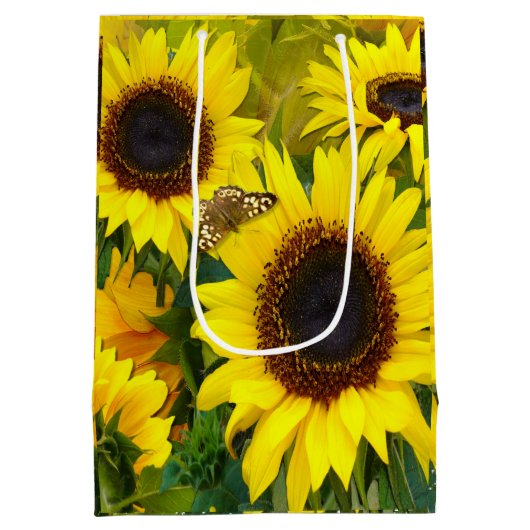 Zonnebloemen  medium cadeauzakje (Achterkant)