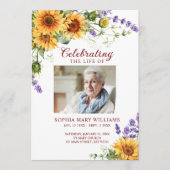 Zonnebloemen Memorial Funeral Order of Service Programmakaart (Voorkant)