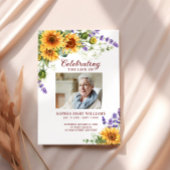 Zonnebloemen Memorial Funeral Order of Service Programmakaart