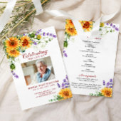 Zonnebloemen Memorial Funeral Order of Service Programmakaart