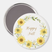 Zonnebloemen met aanpasbare tekst magneet (Voorkant / Achterkant)