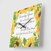 Zonnebloemen met Amazing Grace Hymn  Vierkante Klok (Hoek)