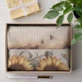 Zonnebloemen met bijen en vlinders tissuepapier (Geschenk)