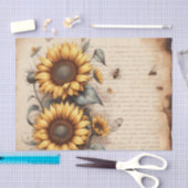 Zonnebloemen met bijen en vlinders tissuepapier (Craft)