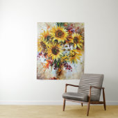 zonnebloemen met bijen wandkleed (In situ)