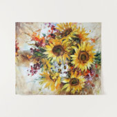 zonnebloemen met bijen wandkleed (Voorkant (horizontaal))