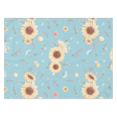 Zonnebloemen met blauwe achtergrond tafelkleed (Voorkant (Horizontaal))