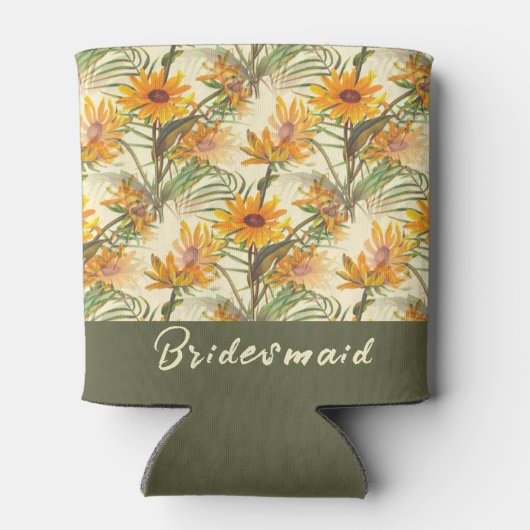  zonnebloemen met de naam Bridesmaid Blikjeskoeler (Achterkant)