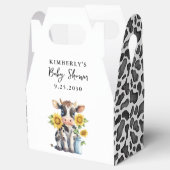 Zonnebloemen met een gelijkmatige Koe Baby shower  Bedankdoosjes (Geopend)