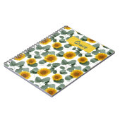 Zonnebloemen met Eucalyptusbladeren Patroon Aangep Notitieboek (Linkerzijde)
