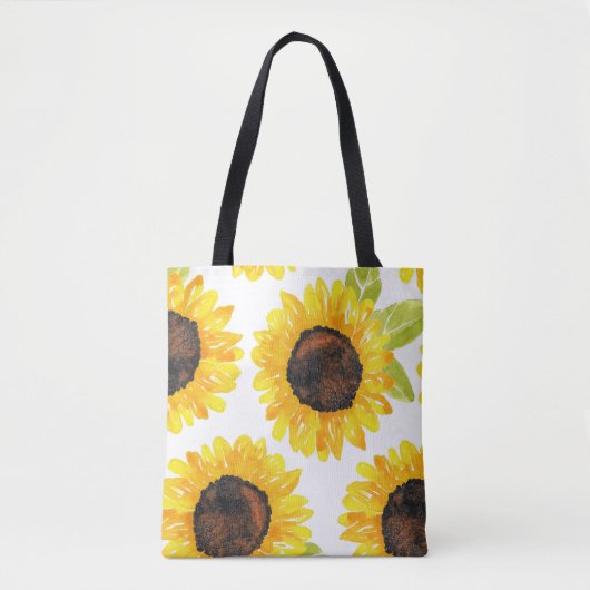 Zonnebloemen met handmatige Waterverf Tote Bag (Voorkant)