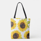 Zonnebloemen met handmatige Waterverf Tote Bag (Achterkant)