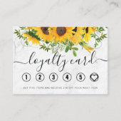 Zonnebloemen, met handschrift klantenkaartje (Voorkant)