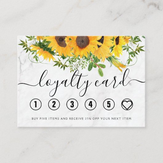 Zonnebloemen, met handschrift klantenkaartje (Voorkant)