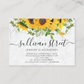 Zonnebloemen, met handschrift klantenkaartje (Achterkant)