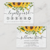 Zonnebloemen, met handschrift klantenkaartje (Voorkant / Achterkant)