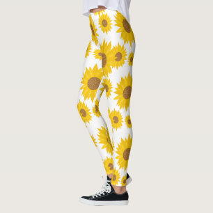 Zonnebloemen met hartjes leggings