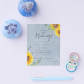Zonnebloemen met LAAGSTE PRIJS Dusty Blue Wedding Flyer (Enkel)