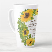 Zonnebloemen met Lieve Moeder Brief Latte Mok (Linkerhoek)
