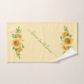 Zonnebloemen met monogram Geel Groen Bloemmotief B Bad Handdoek (Handdoek)