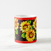 Zonnebloemen met overvloed koffiemok (Center)