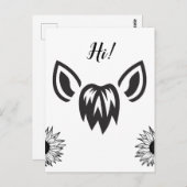 Zonnebloemen met paardenoren Minimalistisch ontwer Briefkaart (Voorkant / Achterkant)