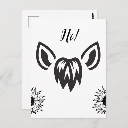 Zonnebloemen met paardenoren Minimalistisch ontwer Briefkaart (Voorkant / Achterkant)