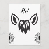 Zonnebloemen met paardenoren Minimalistisch ontwer Briefkaart (Voorkant)