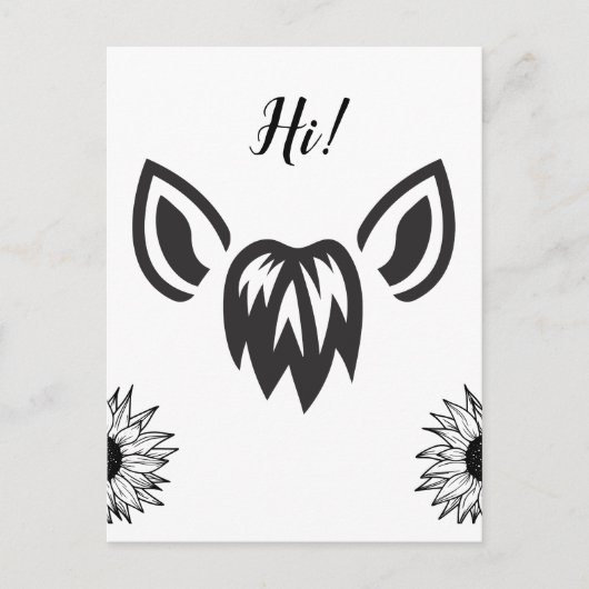 Zonnebloemen met paardenoren Minimalistisch ontwer Briefkaart (Voorkant)