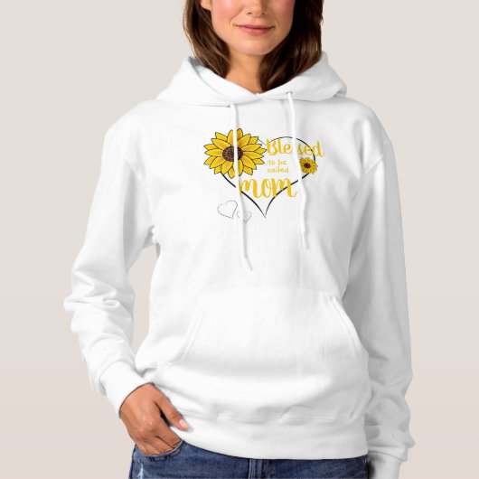 Zonnebloemen met Quote Hoodie (Voorkant)