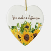 Zonnebloemen met U maken een prijsopgave voor vers Keramisch Ornament (Rechts)