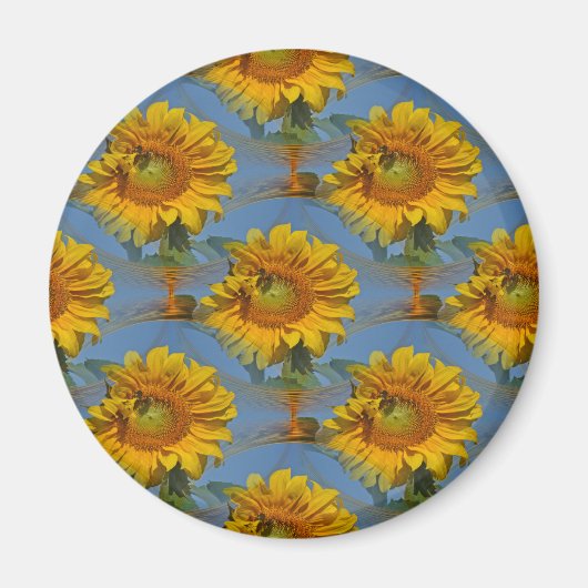 Zonnebloemen met vrienden... magneet (Voorkant)